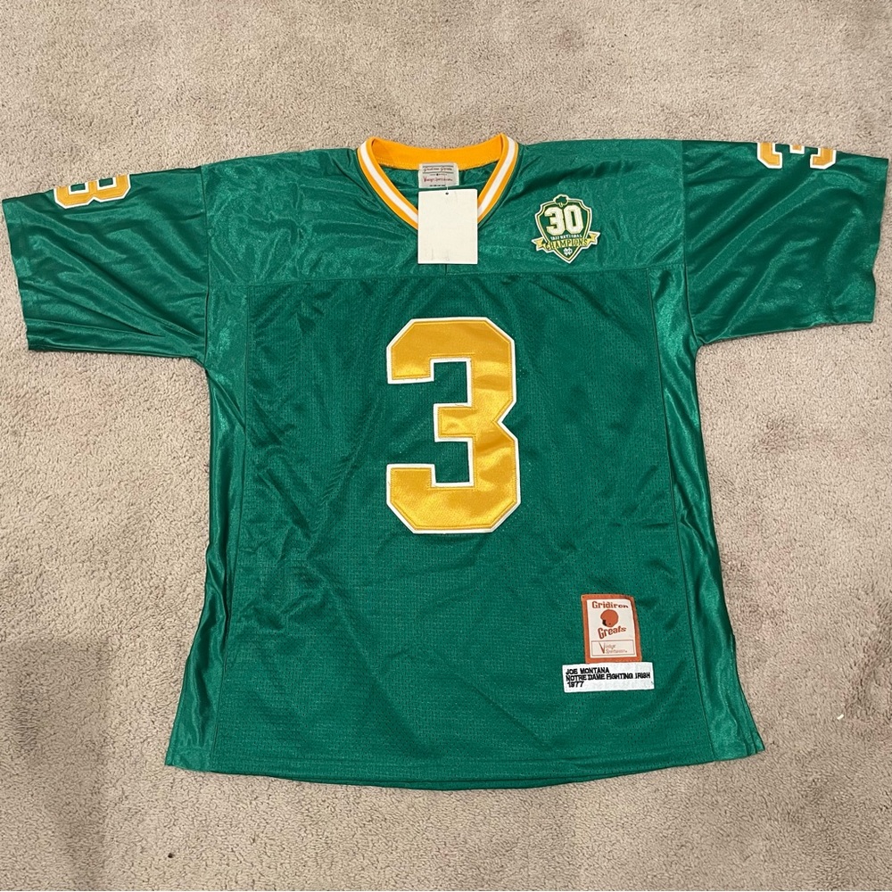 Gridiron Greats Vintage Sportswear Joe Montana #3 Notre Dame 1977 Jersey Size 50